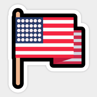 American Flag Baseball Shirt Patriotic USA 4th of July Gift Sticker